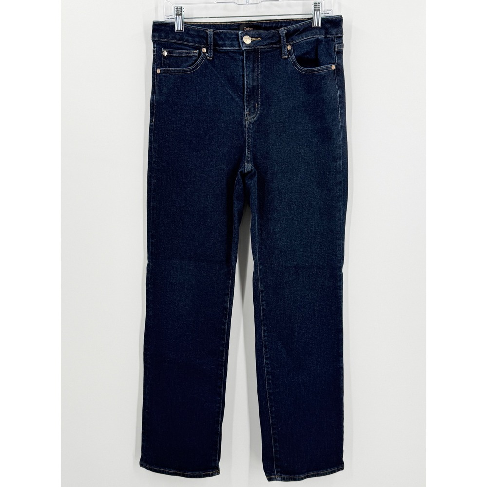 Quince Bella Stretch Straight Jeans Womens sz 30 Deep Rinse Blue organic cotton